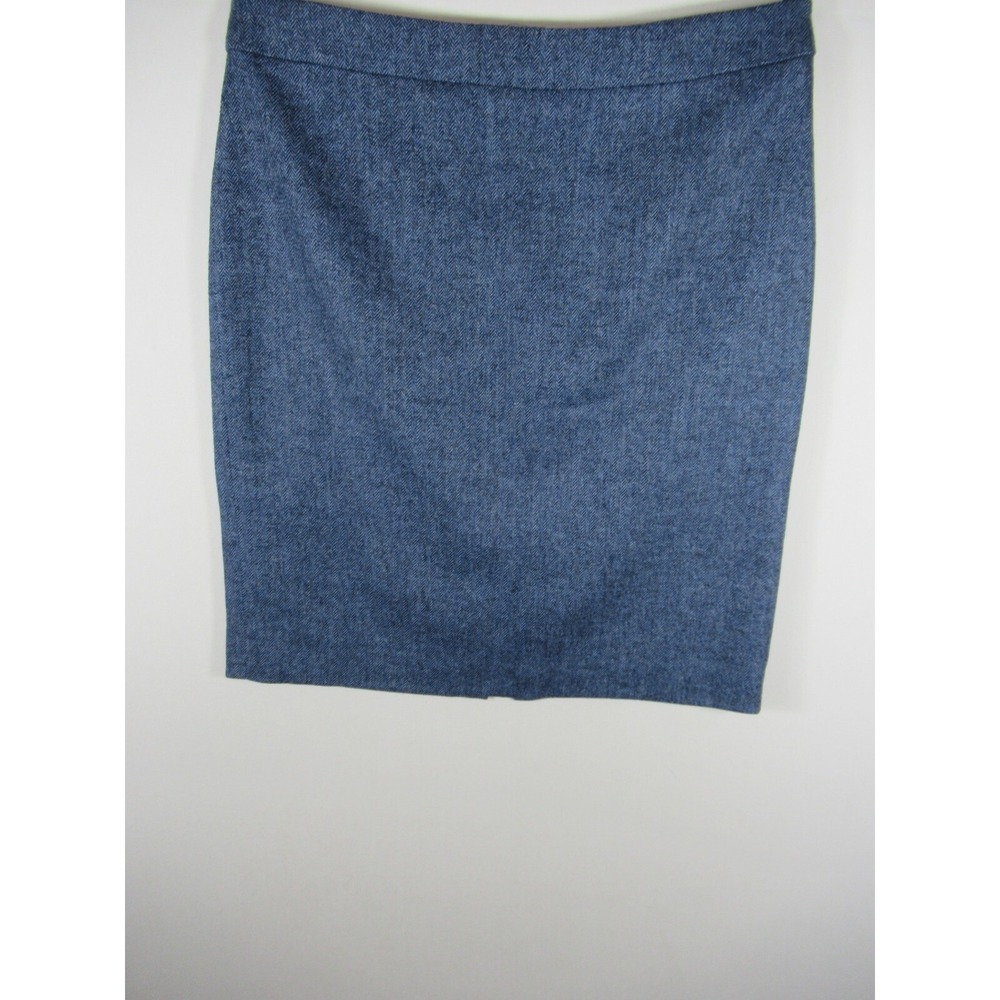 Banana Republic Herringbone Wool Blend Pencil Skirt Women 6 Blue Secretary